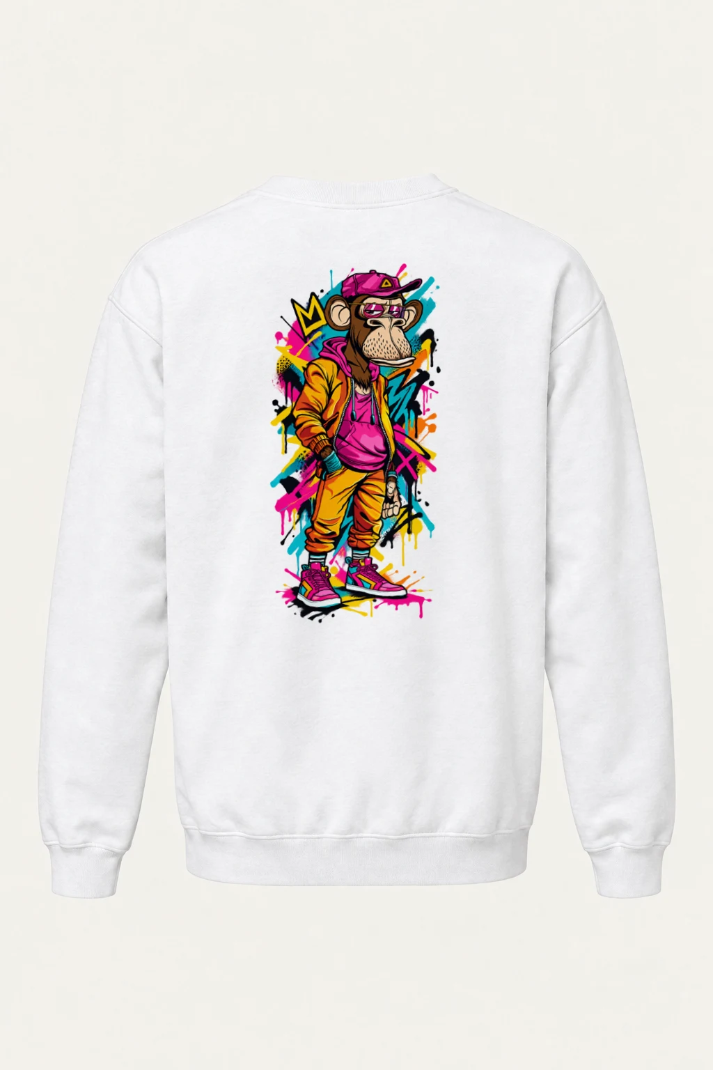 "Neon Graffiti Ape" Heavy Blend Unisex Crewneck Sweatshirt | Gildan 18000