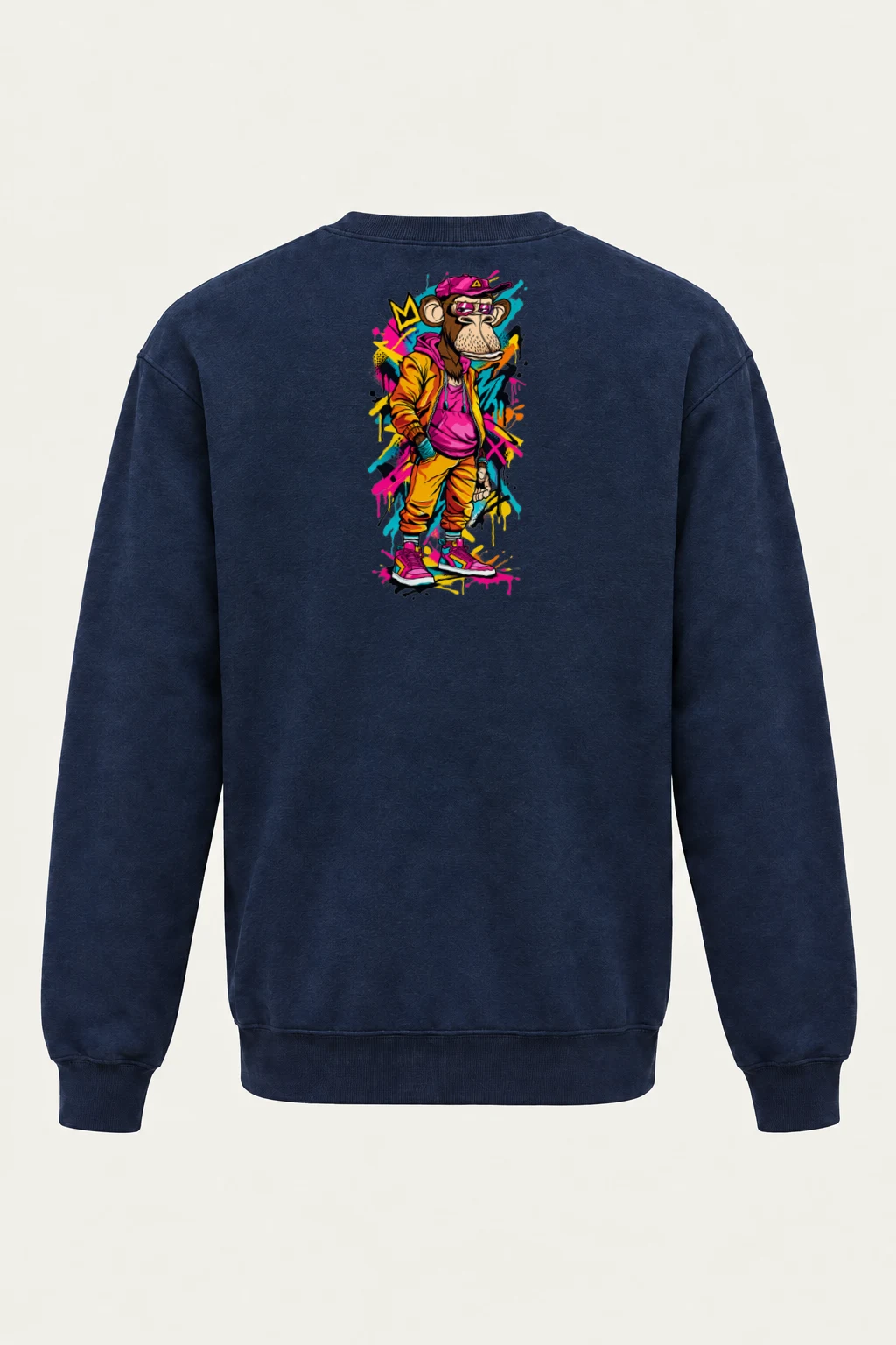 "Neon Graffiti Ape" Heavy Blend Unisex Crewneck Sweatshirt | Gildan 18000