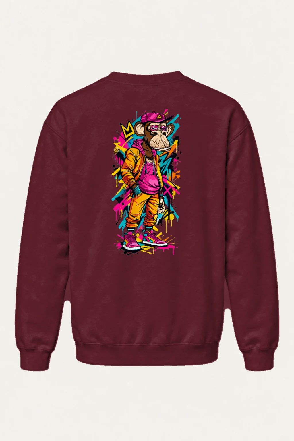 "Neon Graffiti Ape" Heavy Blend Unisex Crewneck Sweatshirt | Gildan 18000