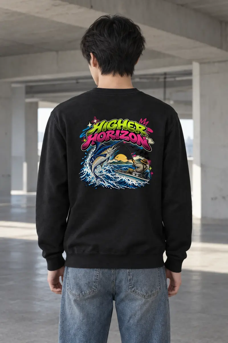 "Neon Marlin Run" Heavy Blend Unisex Crewneck Sweatshirt