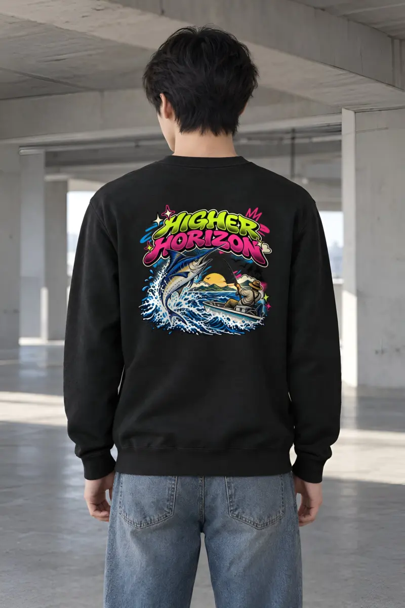 "Neon Marlin Run" Heavy Blend Unisex Crewneck Sweatshirt