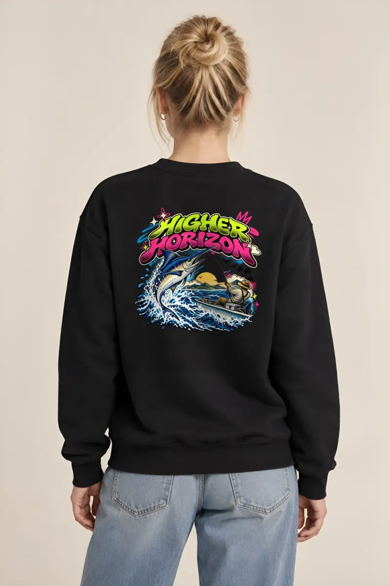 "Neon Marlin Run" Heavy Blend Unisex Crewneck Sweatshirt