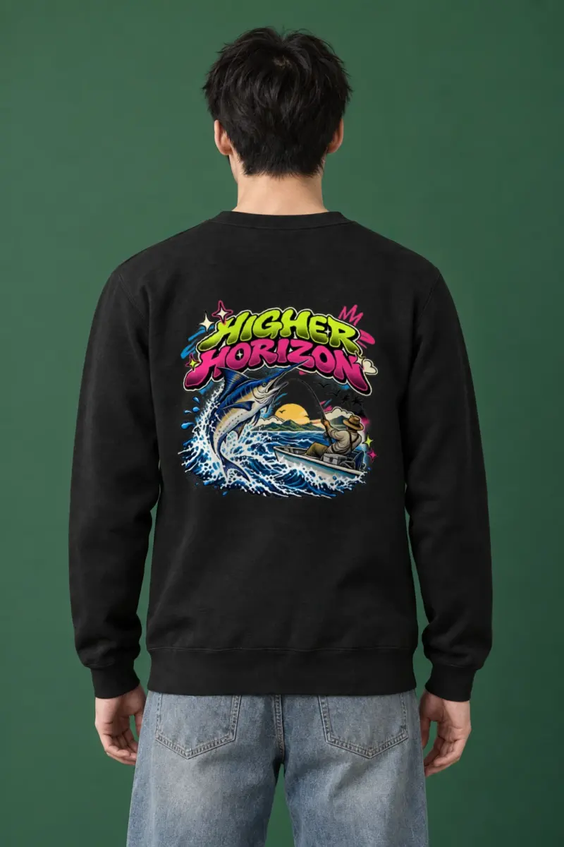 "Neon Marlin Run" Heavy Blend Unisex Crewneck Sweatshirt