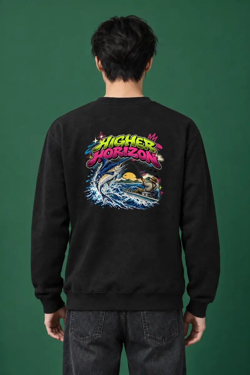 "Neon Marlin Run" Heavy Blend Unisex Crewneck Sweatshirt