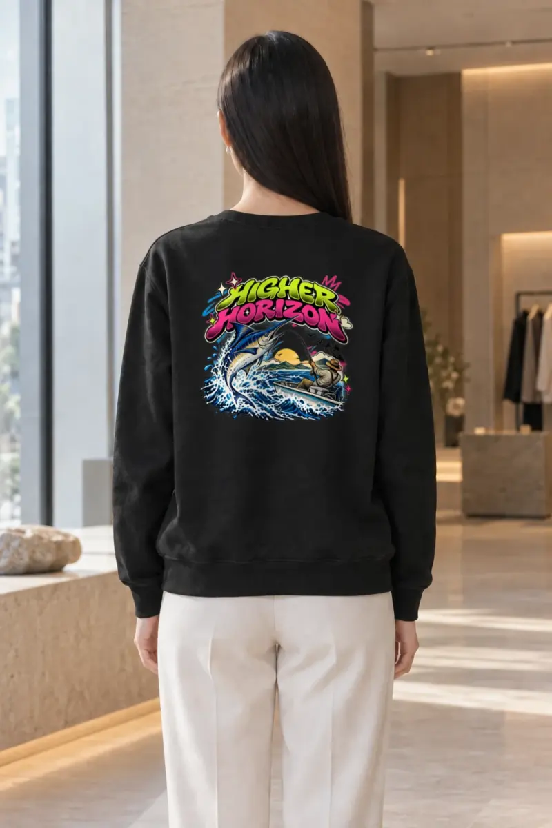 "Neon Marlin Run" Heavy Blend Unisex Crewneck Sweatshirt | Gildan 18000