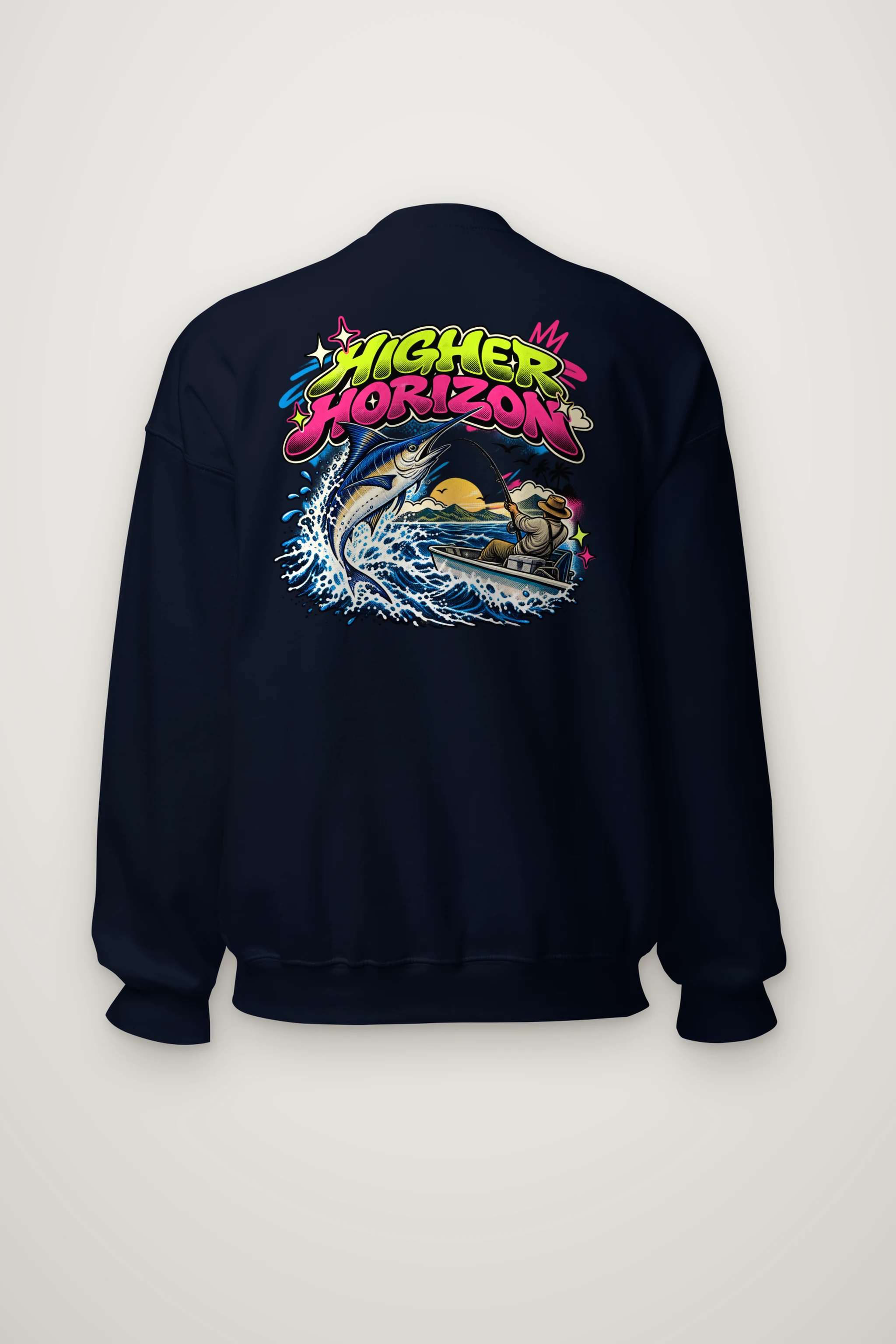"Neon Marlin Run" Heavy Blend Unisex Crewneck Sweatshirt