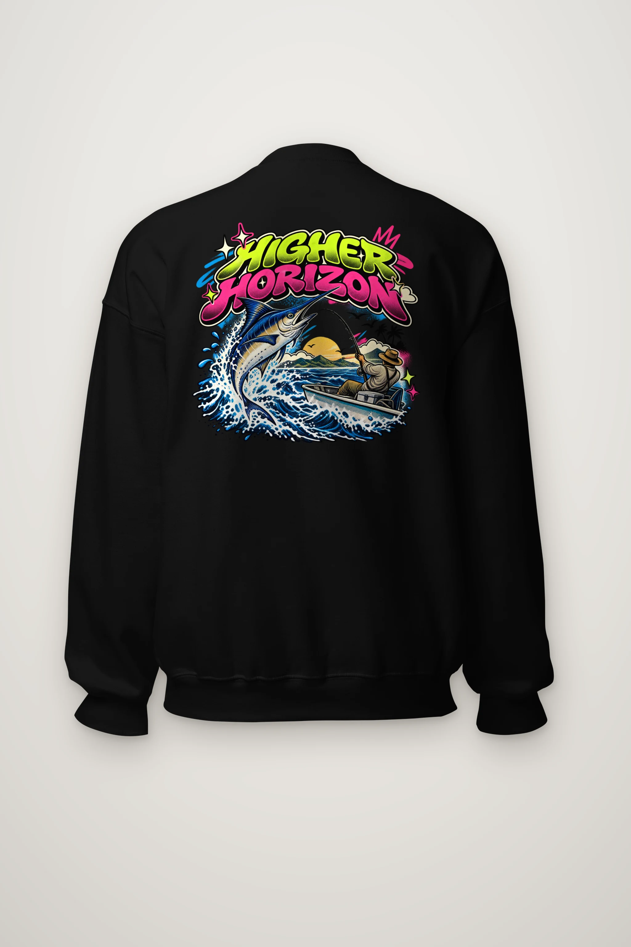 "Neon Marlin Run" Heavy Blend Unisex Crewneck Sweatshirt
