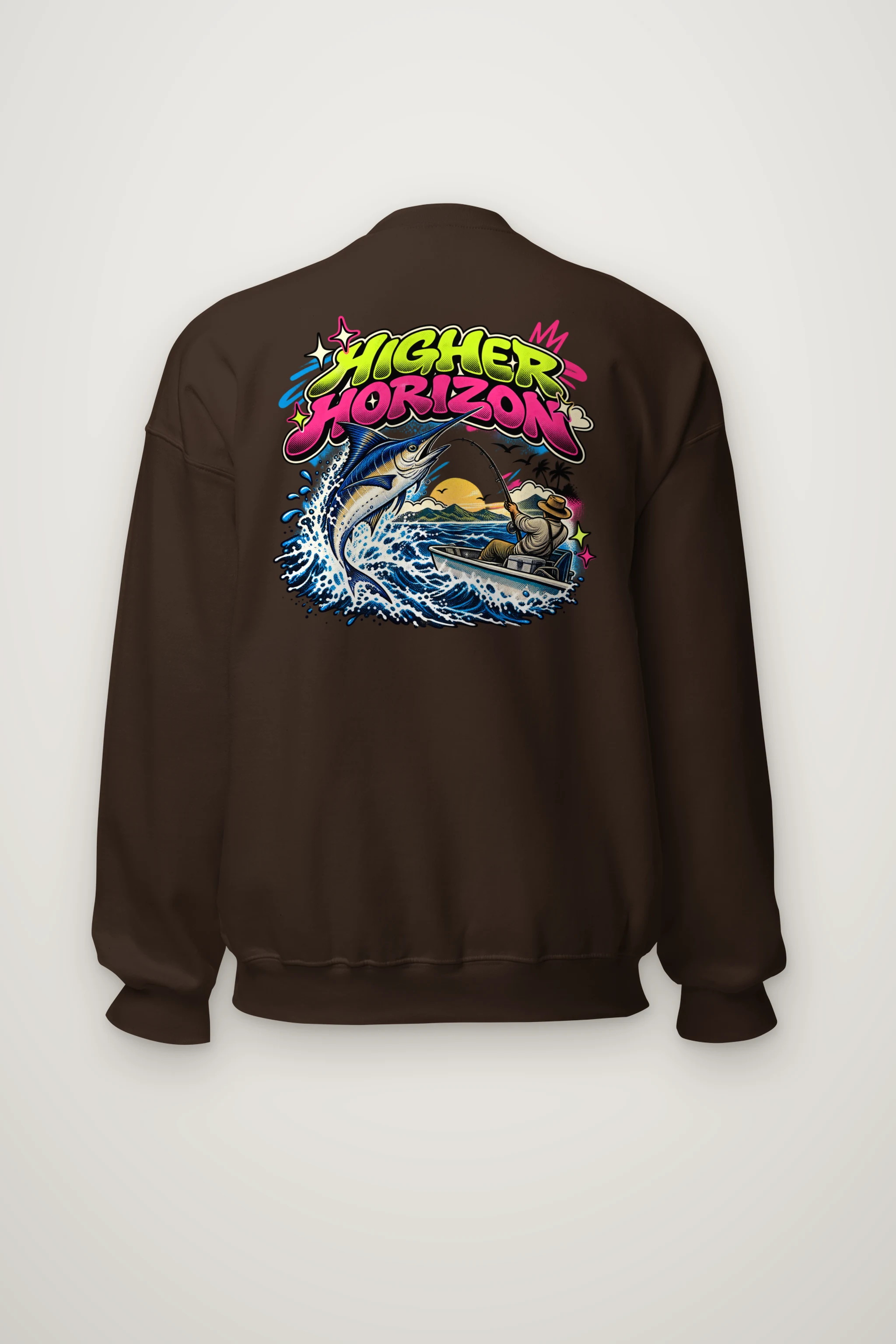 "Neon Marlin Run" Heavy Blend Unisex Crewneck Sweatshirt