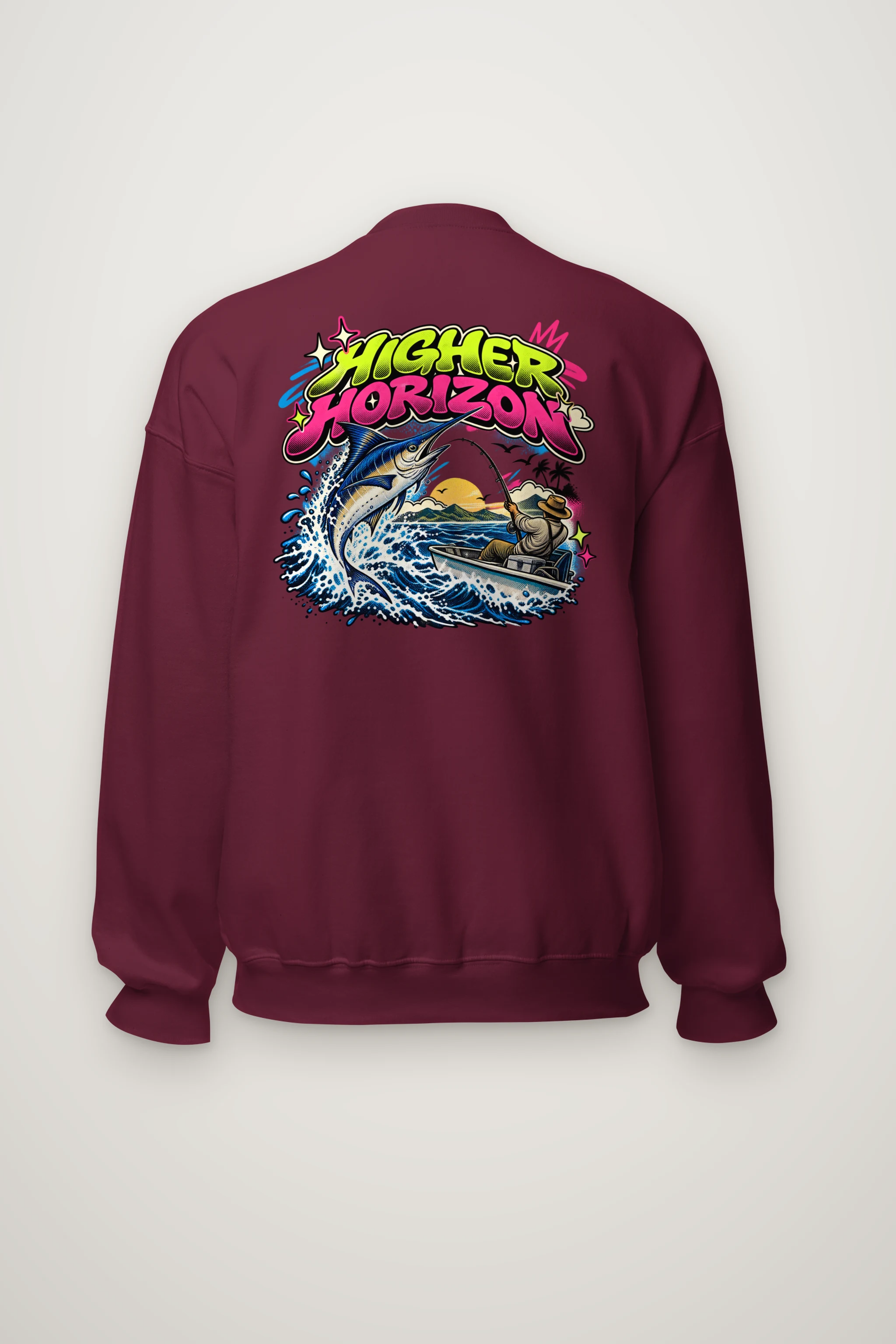 "Neon Marlin Run" Heavy Blend Unisex Crewneck Sweatshirt