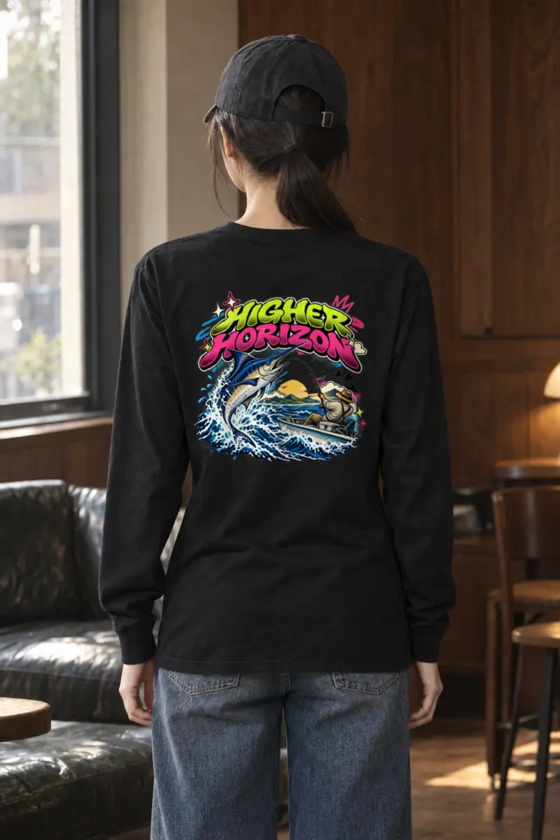 "Neon Marlin Run" Unisex Longsleeve T-shirt