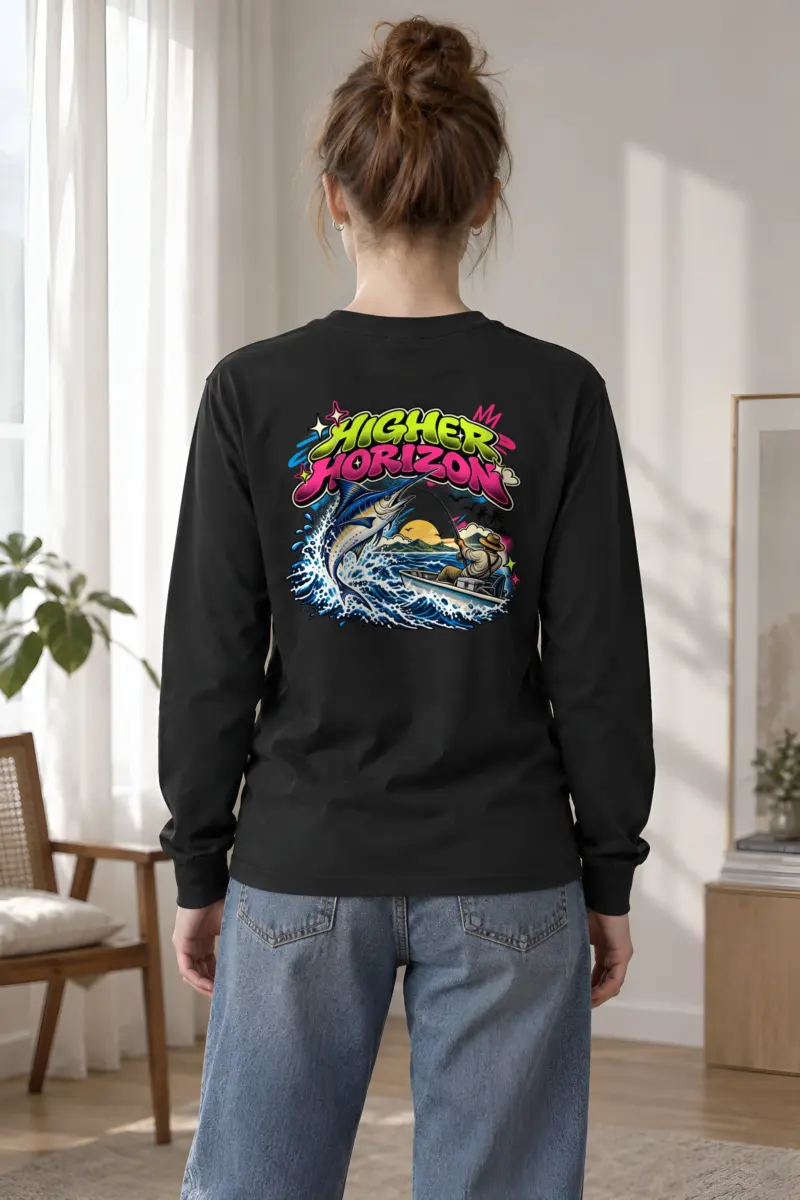 "Neon Marlin Run" Unisex Longsleeve T-shirt