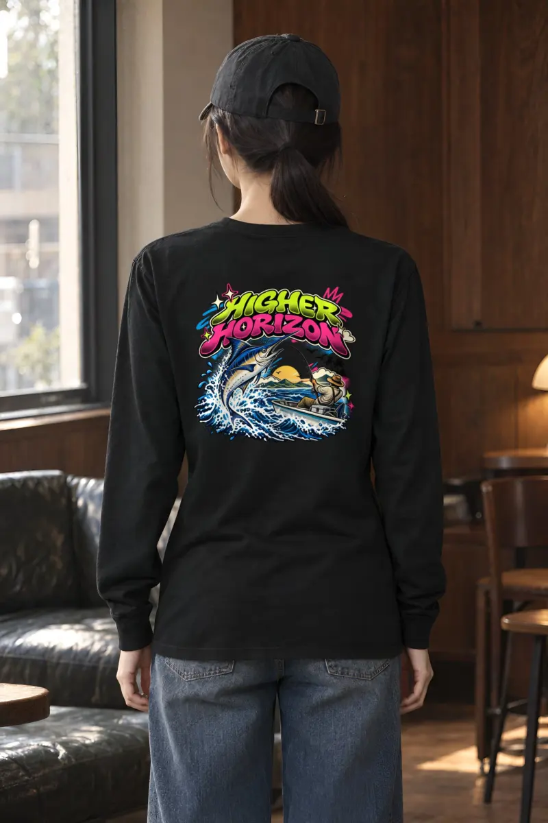"Neon Marlin Run" Unisex Longsleeve T-shirt
