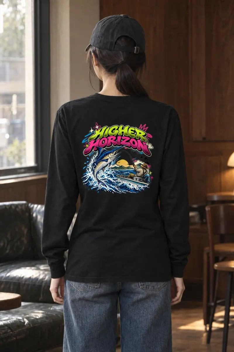 "Neon Marlin Run" Unisex Longsleeve T-shirt