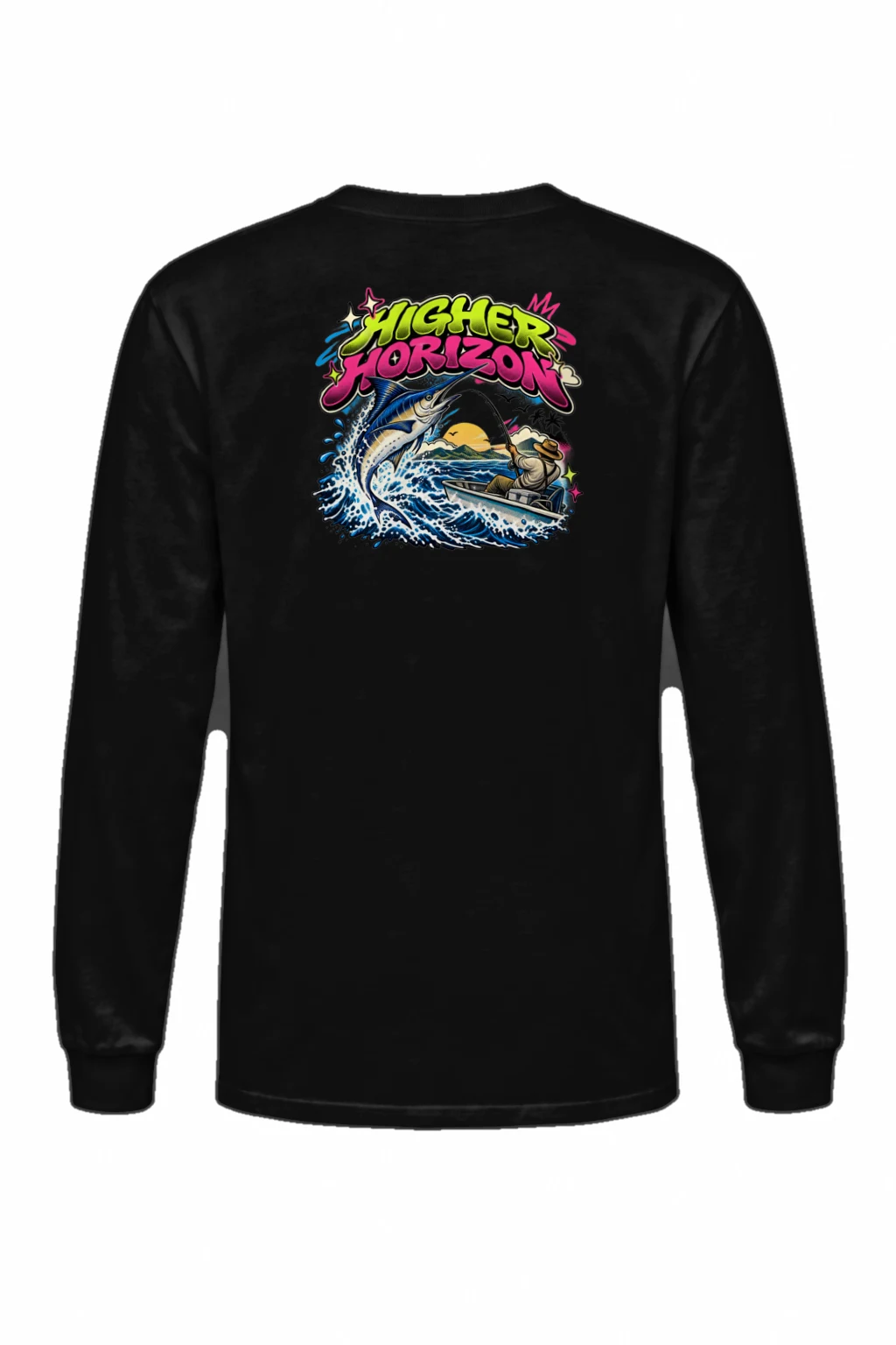 "Neon Marlin Run" Unisex Longsleeve T-shirt | Gildan 2400