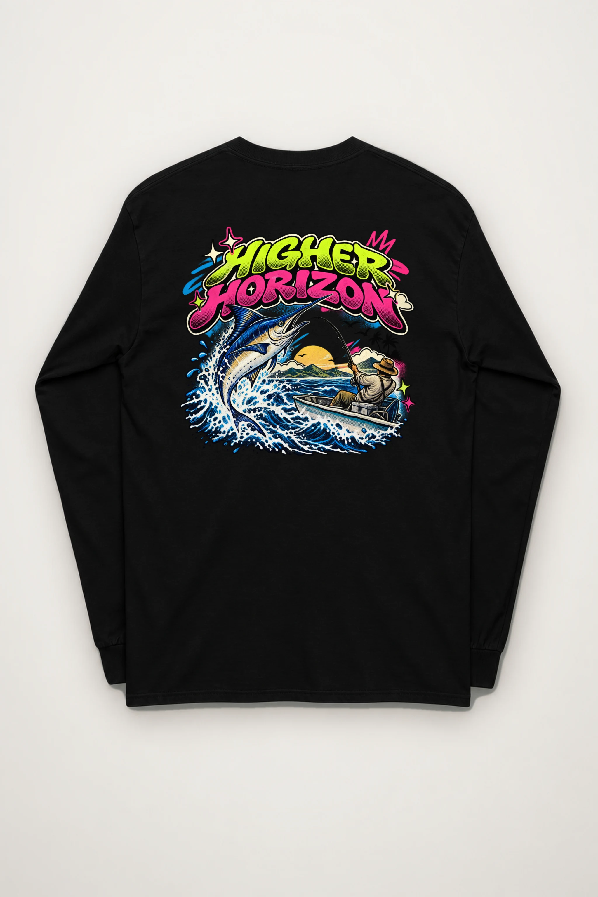 "Neon Marlin Run" Unisex Longsleeve T-shirt
