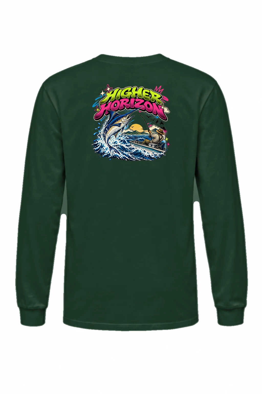 "Neon Marlin Run" Unisex Longsleeve T-shirt | Gildan 2400