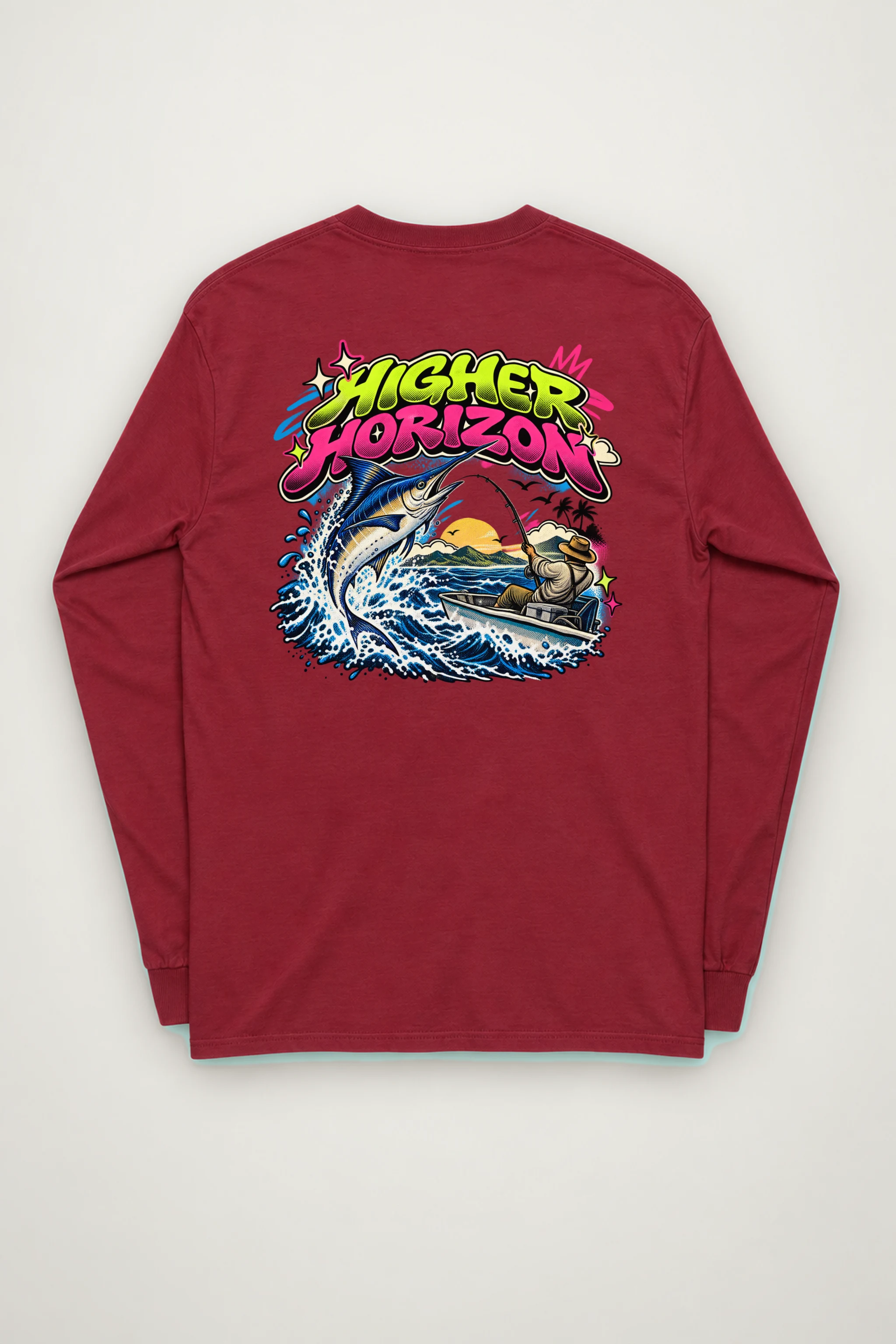 "Neon Marlin Run" Unisex Longsleeve T-shirt
