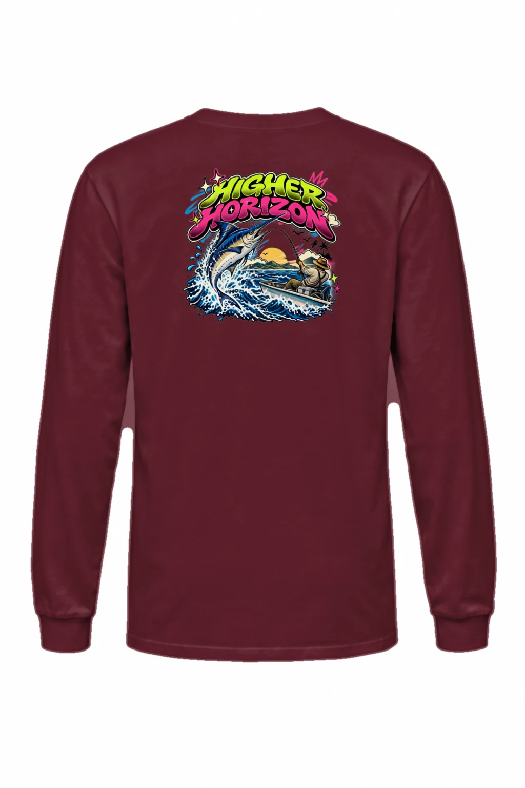 "Neon Marlin Run" Unisex Longsleeve T-shirt | Gildan 2400