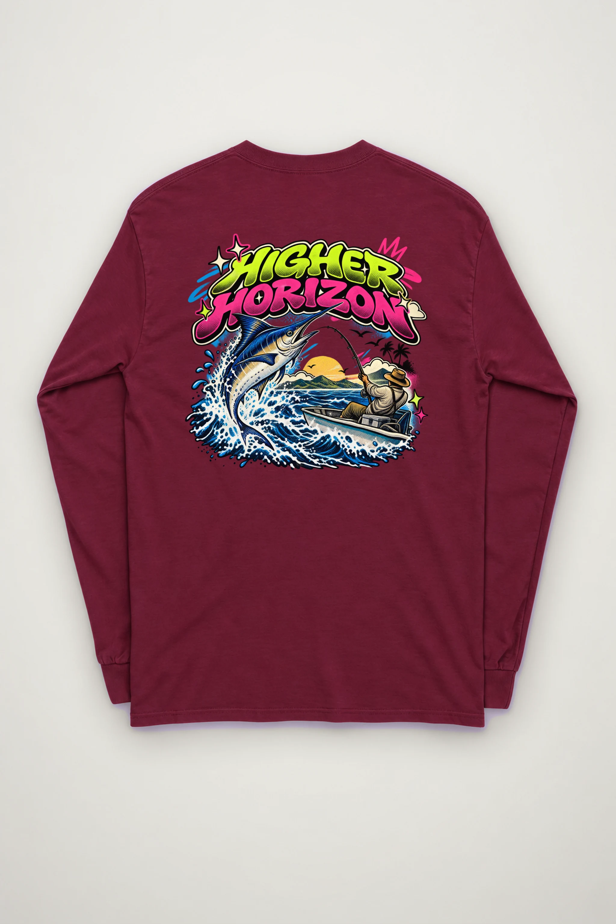 "Neon Marlin Run" Unisex Longsleeve T-shirt