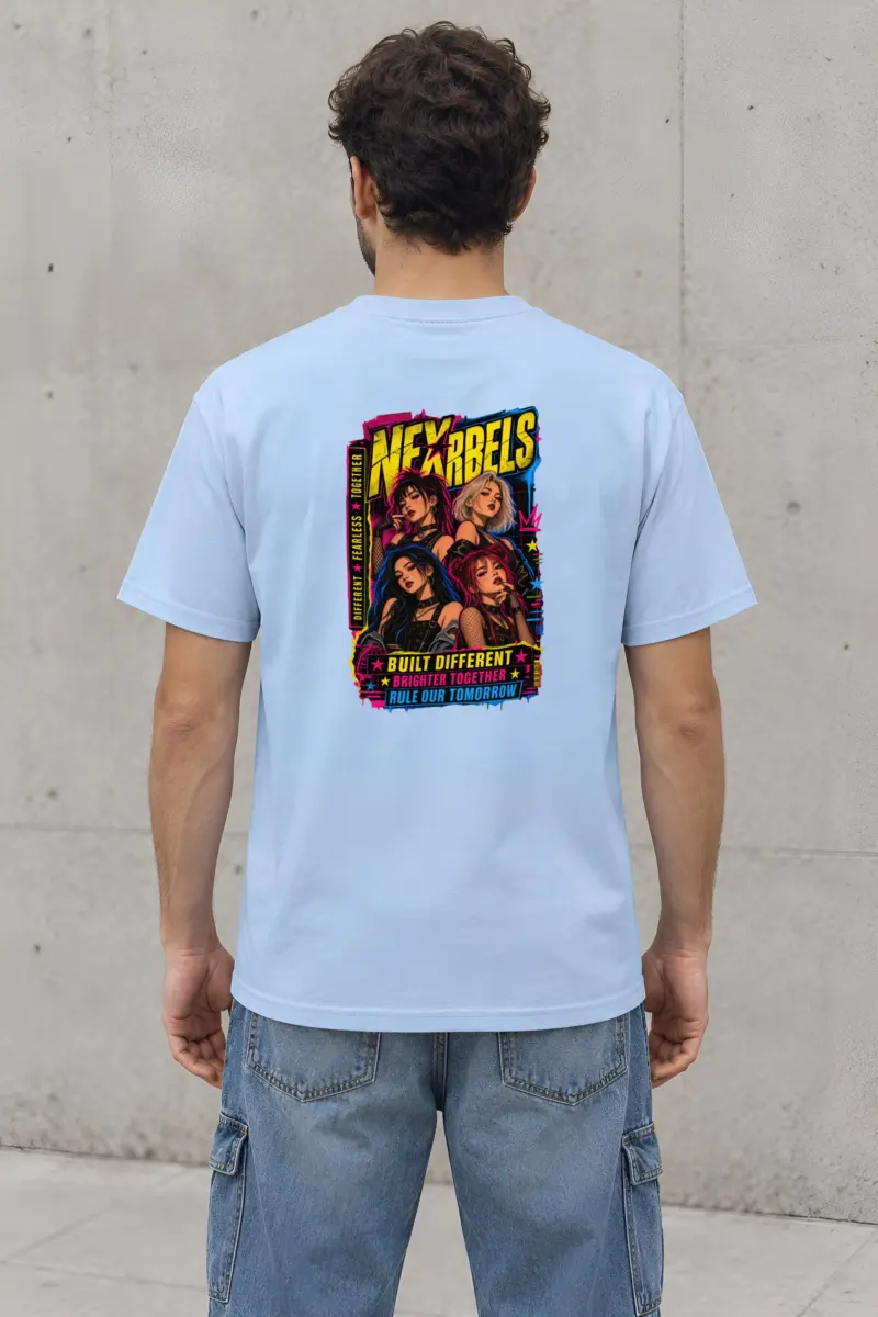 "Neon Punk Quartet" Heavyweight Unisex Crewneck T-shirt