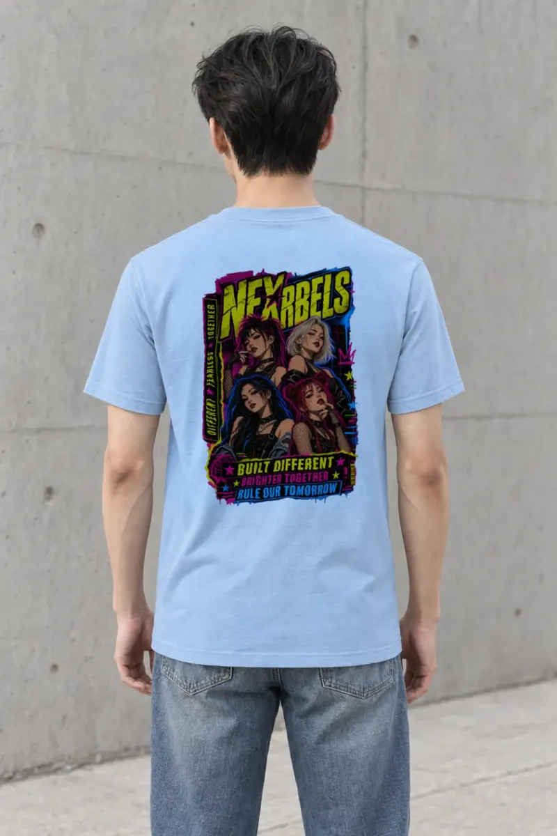 "Neon Punk Quartet" Heavyweight Unisex Crewneck T-shirt