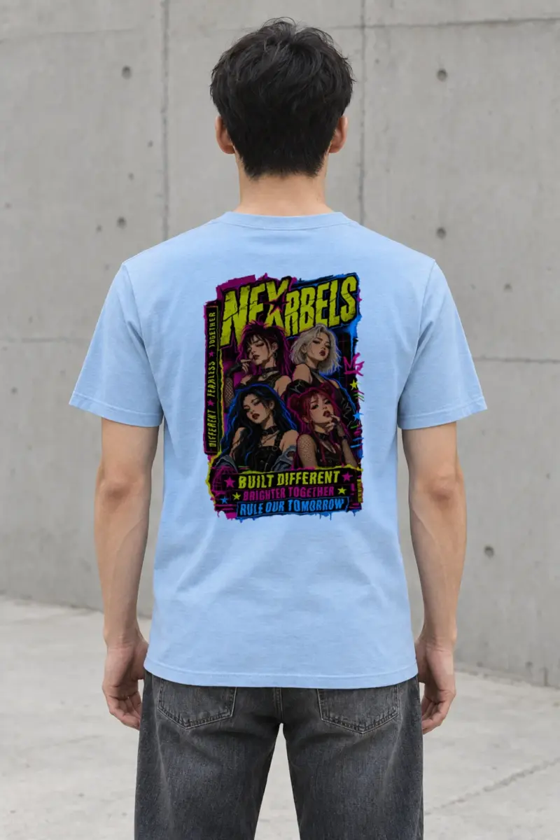 "Neon Punk Quartet" Heavyweight Unisex Crewneck T-shirt | Gildan 5000