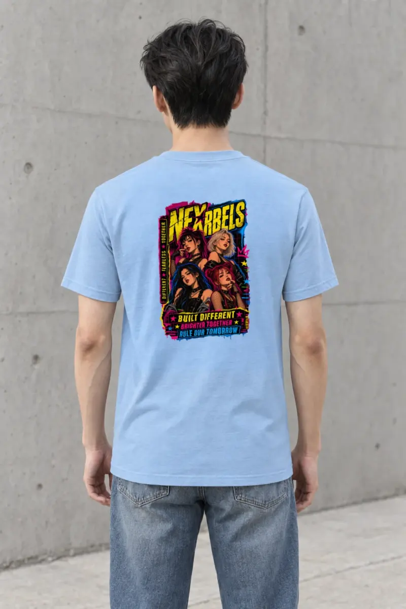 "Neon Punk Quartet" Heavyweight Unisex Crewneck T-shirt