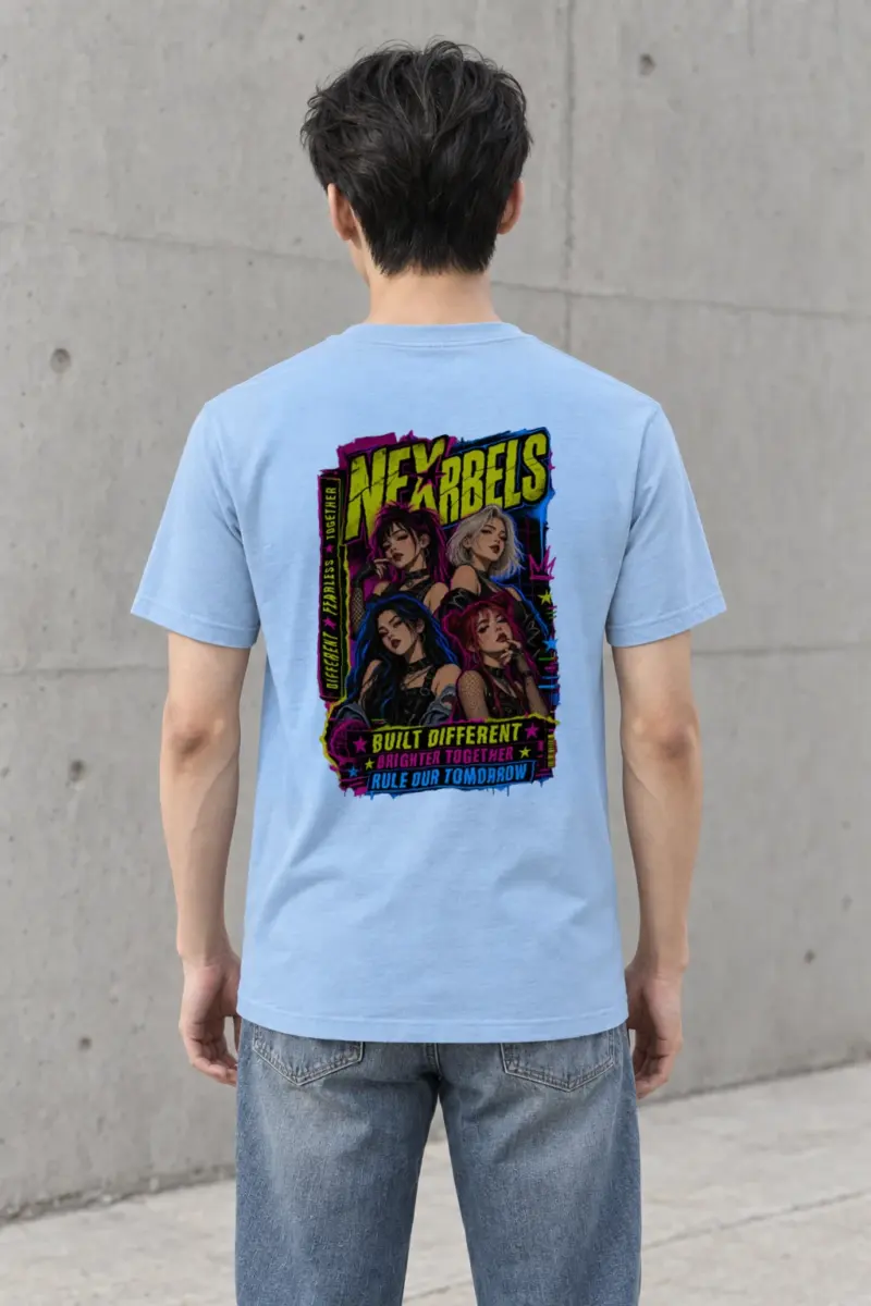 "Neon Punk Quartet" Heavyweight Unisex Crewneck T-shirt