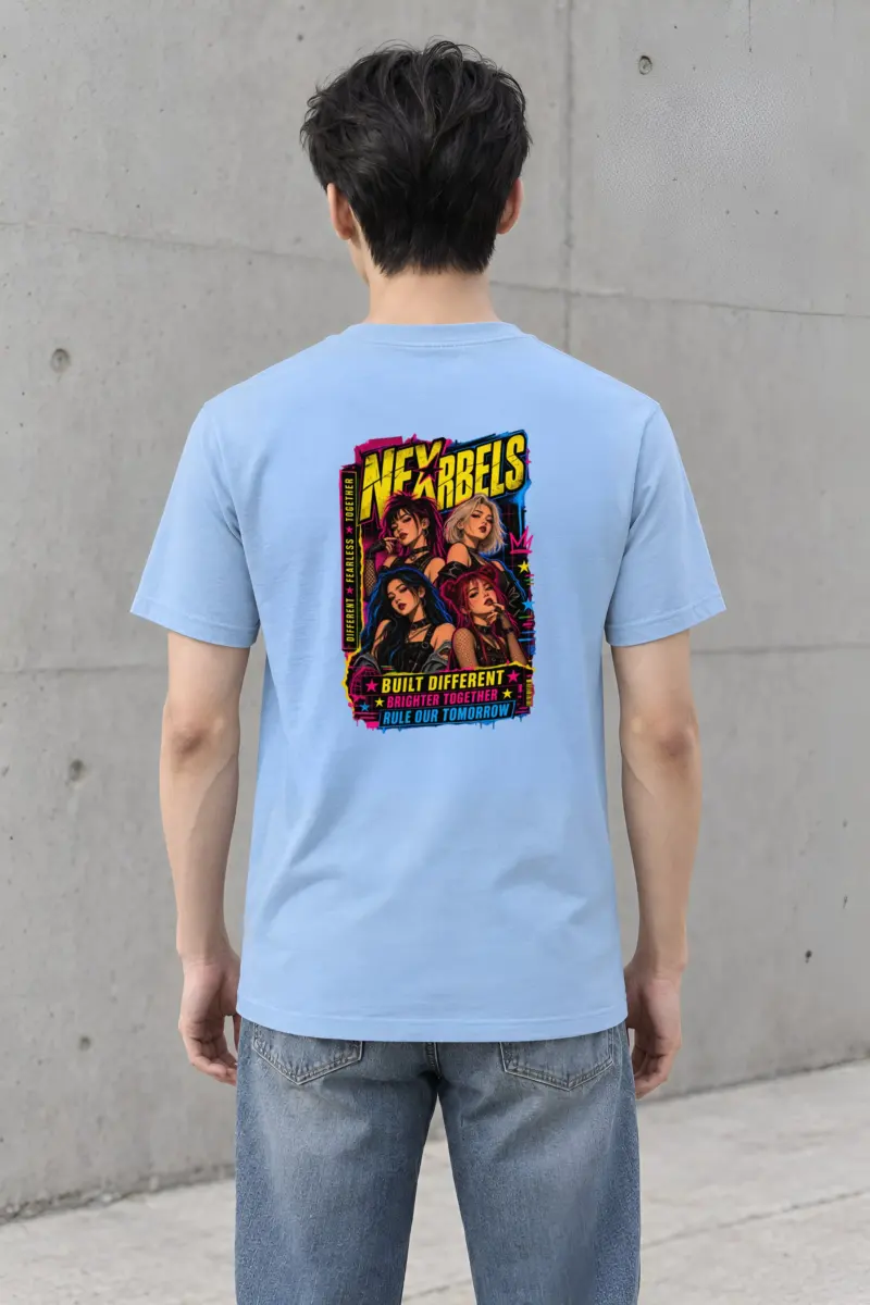 "Neon Punk Quartet" Heavyweight Unisex Crewneck T-shirt
