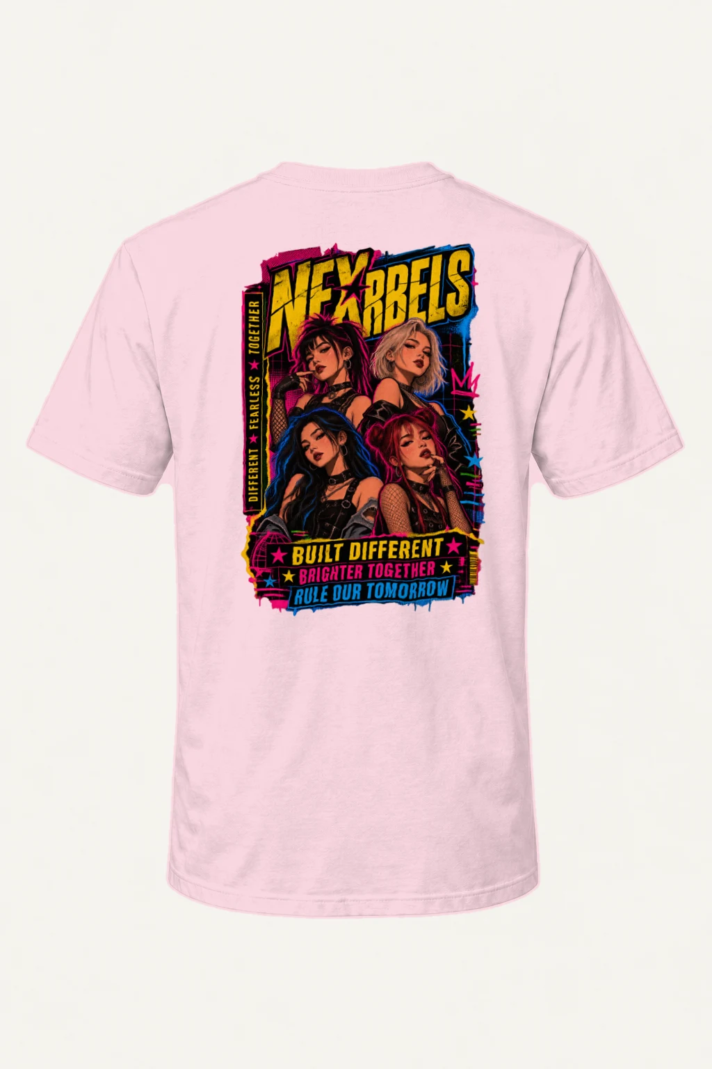 "Neon Punk Quartet" Heavyweight Unisex Crewneck T-shirt | Gildan 5000