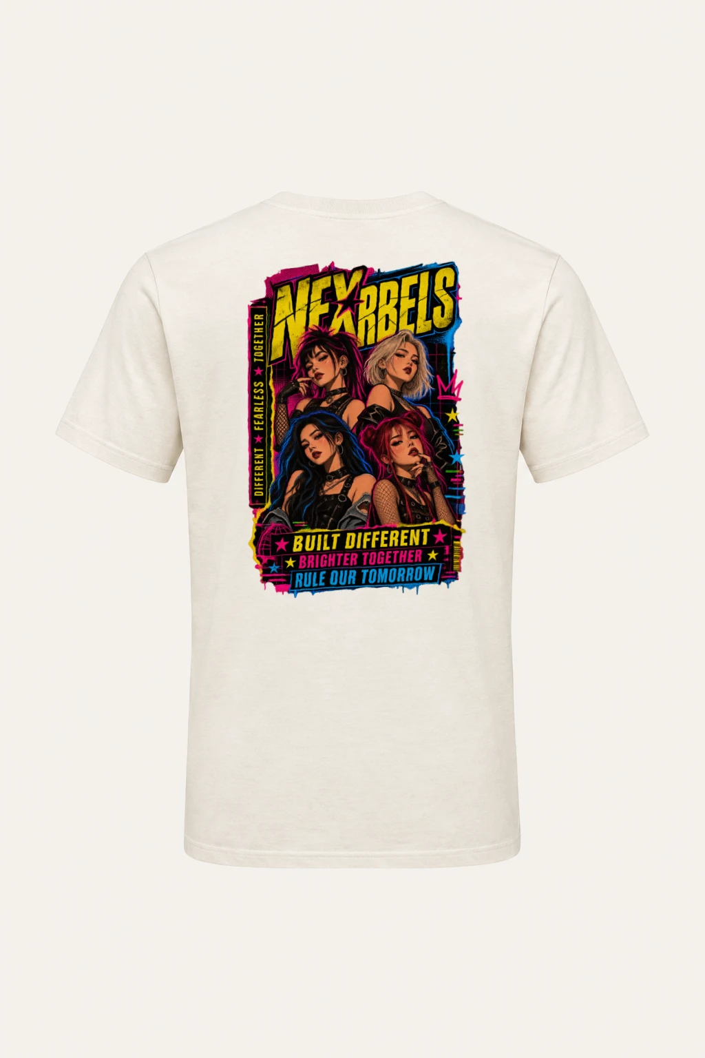 "Neon Punk Quartet" Heavyweight Unisex Crewneck T-shirt | Gildan 5000