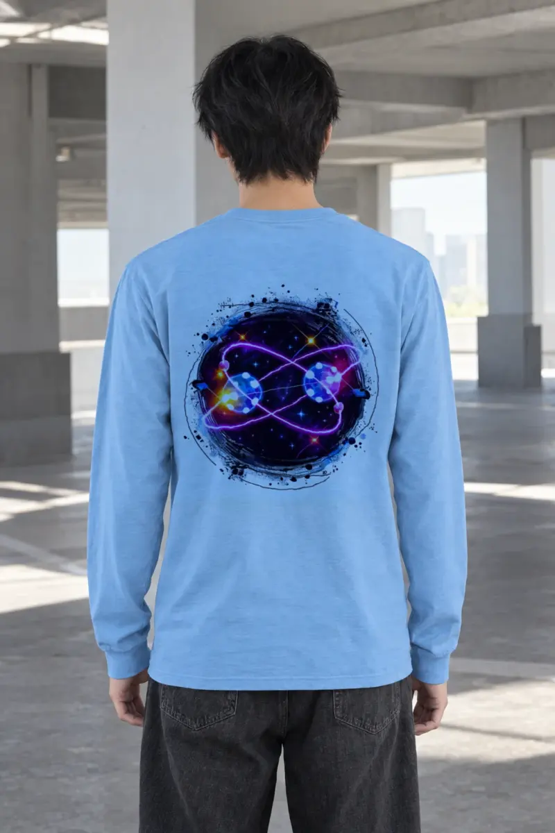 "Neon Quantum Orbit" Unisex Longsleeve T-shirt