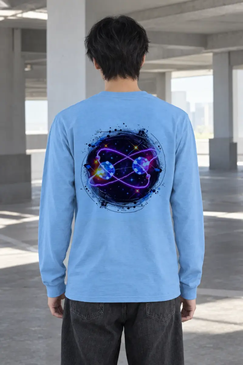 "Neon Quantum Orbit" Unisex Longsleeve T-shirt
