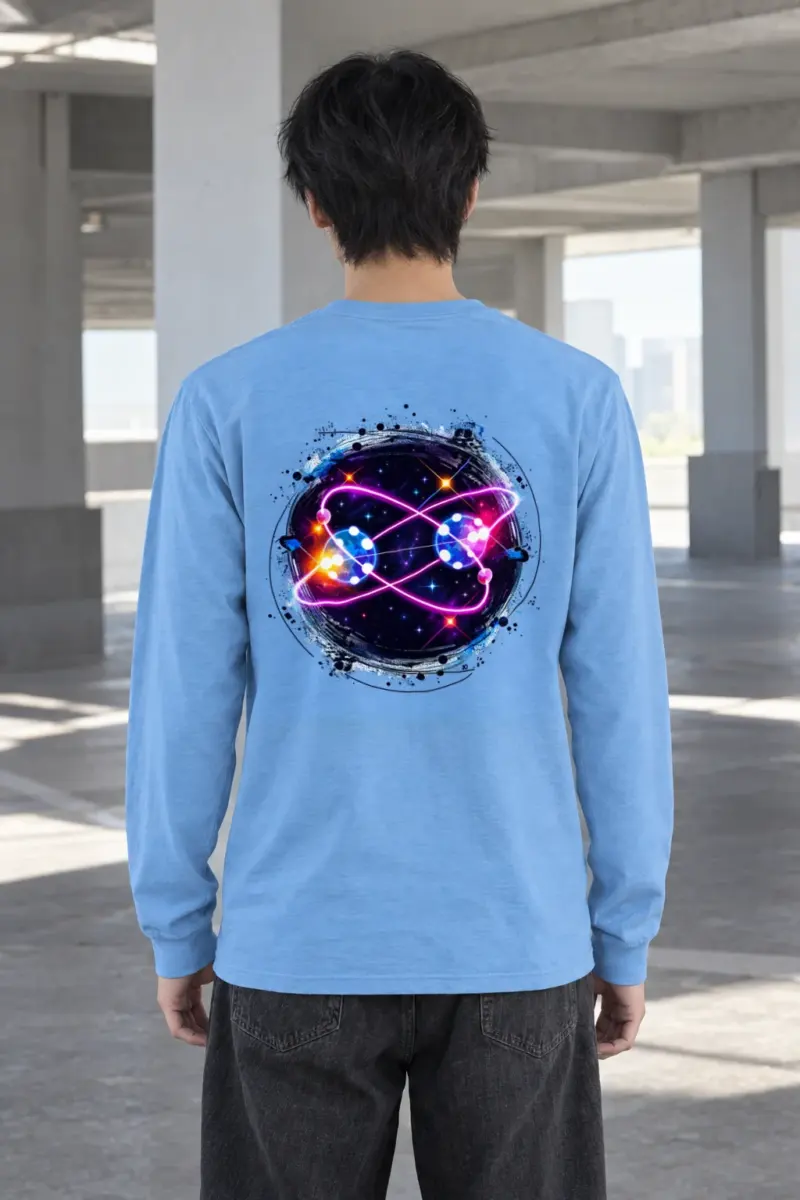 "Neon Quantum Orbit" Unisex Longsleeve T-shirt