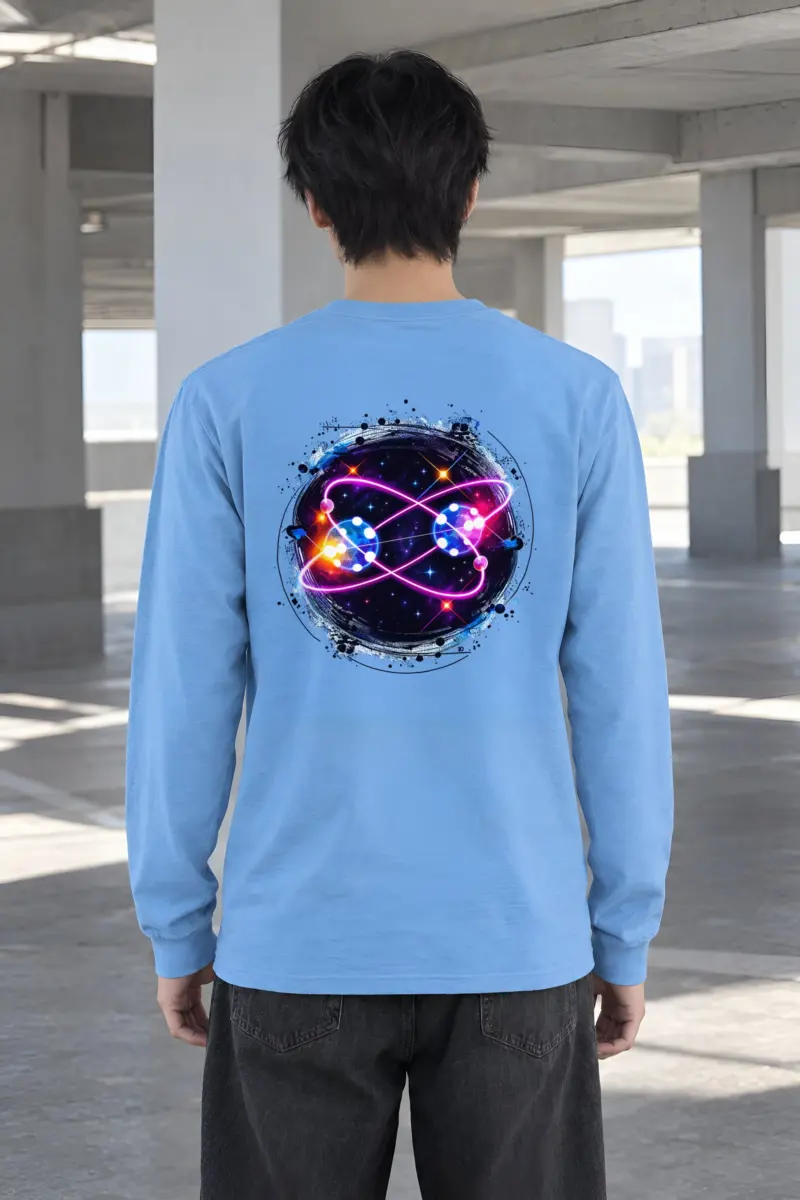 "Neon Quantum Orbit" Unisex Longsleeve T-shirt
