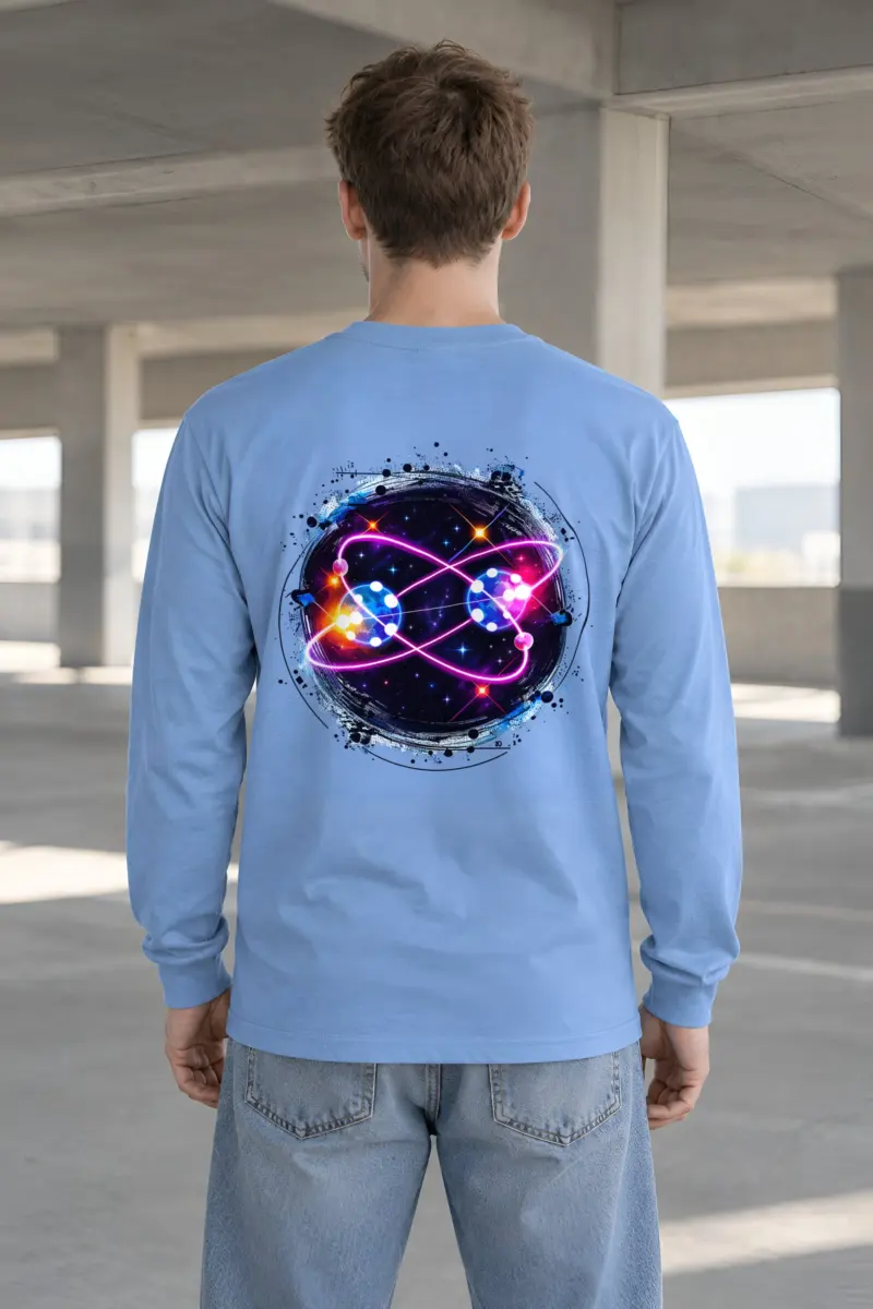 "Neon Quantum Orbit" Unisex Longsleeve T-shirt