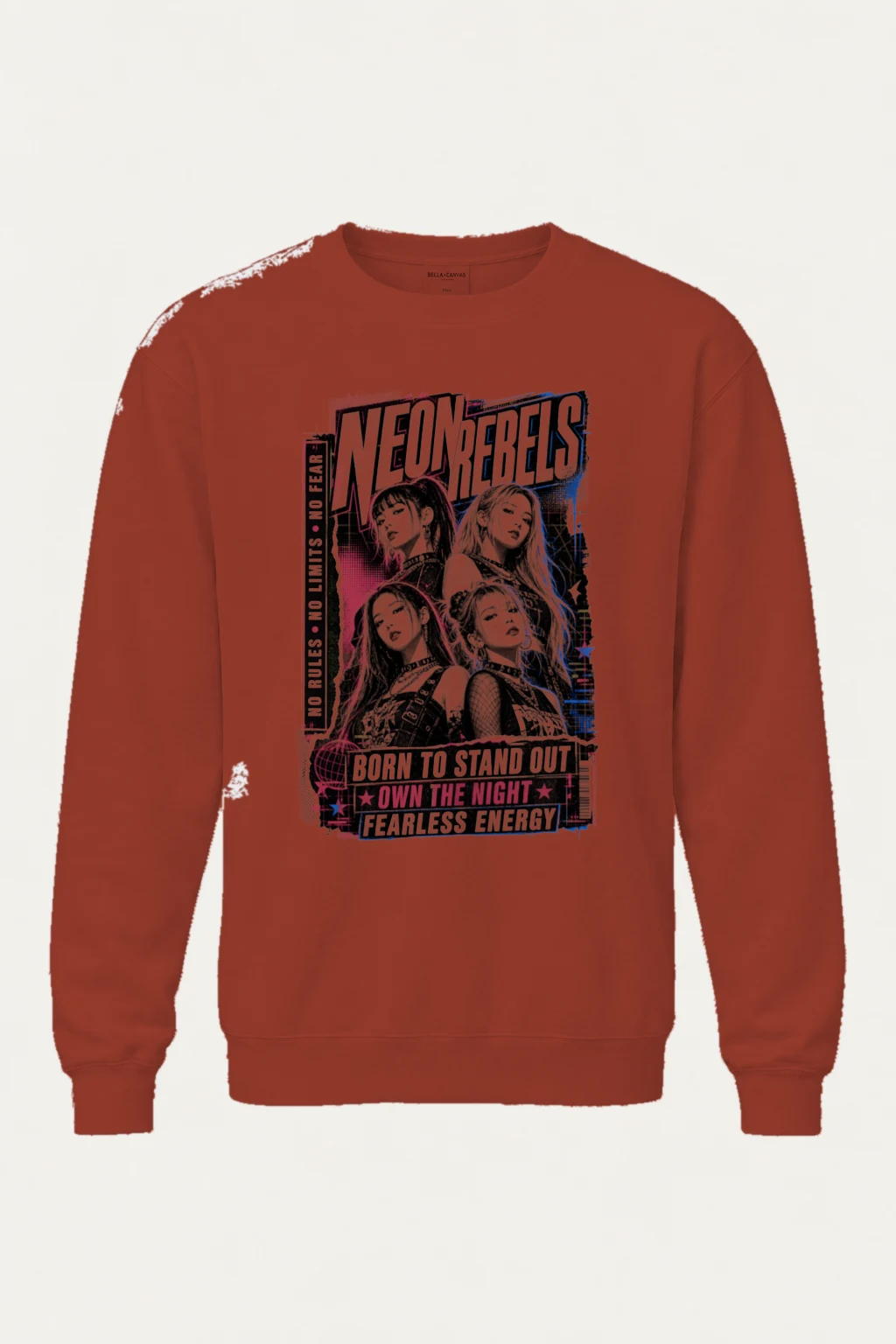 "Neon Rebels" Unisex Sponge Fleece Crewneck Sweatshirt | Bella + Canvas 3901