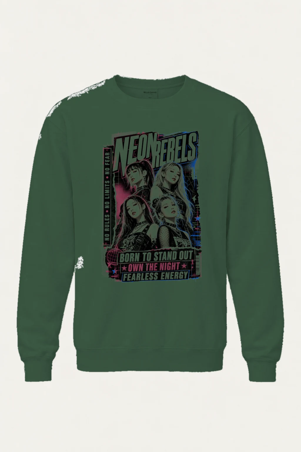 "Neon Rebels" Unisex Sponge Fleece Crewneck Sweatshirt | Bella + Canvas 3901