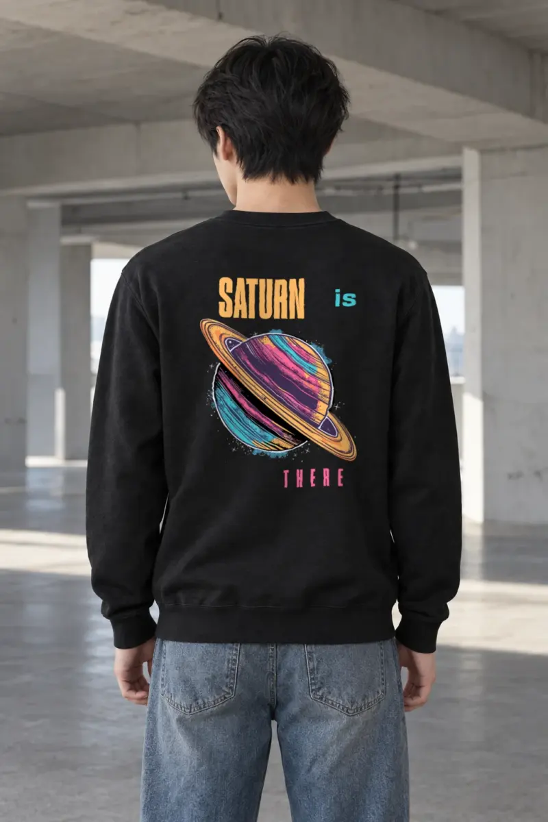 "Neon Ringed Orbit" Heavy Blend Unisex Crewneck Sweatshirt