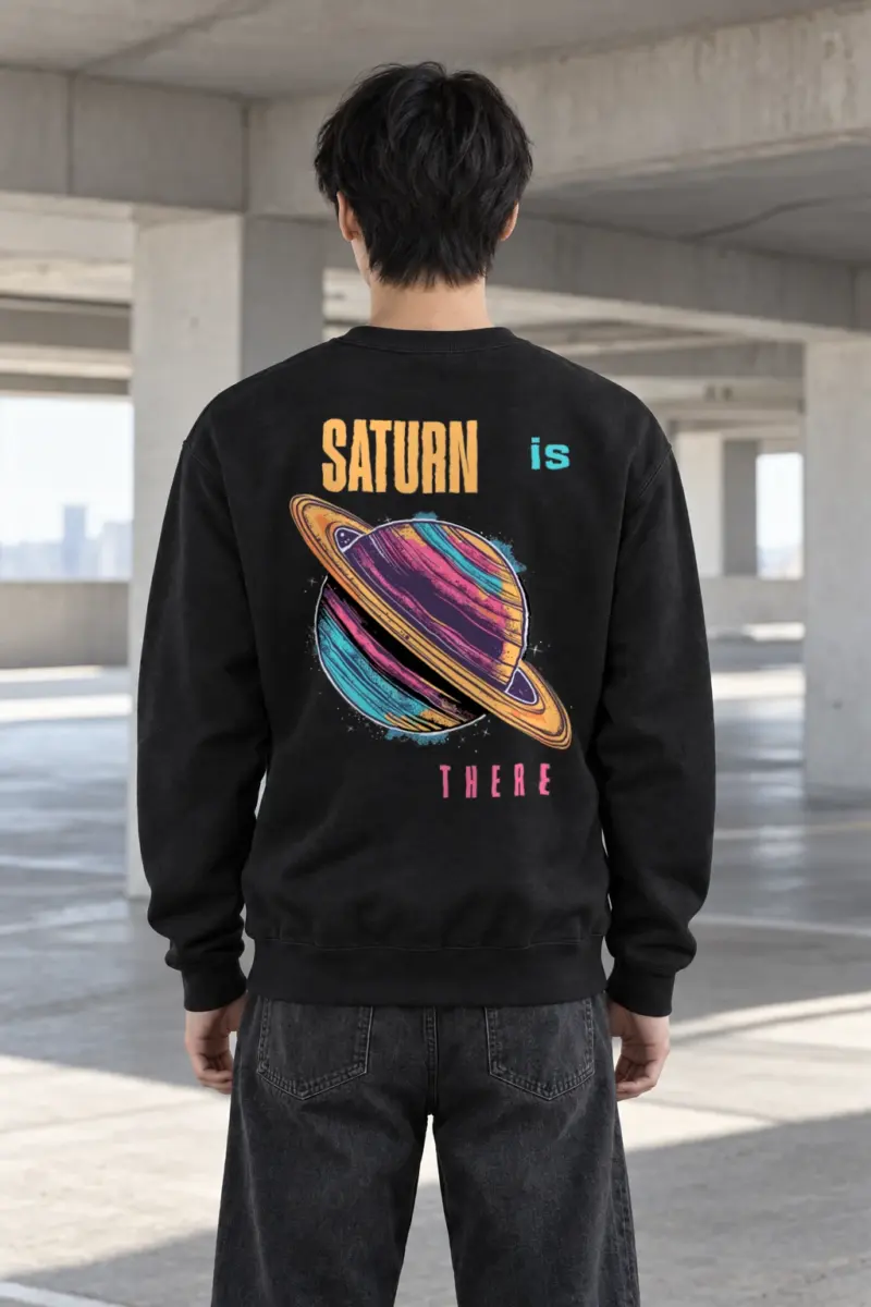 "Neon Ringed Orbit" Heavy Blend Unisex Crewneck Sweatshirt