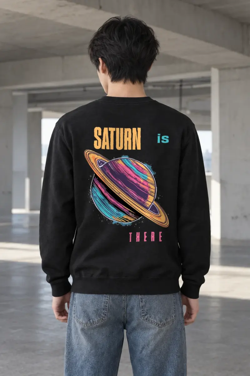 "Neon Ringed Orbit" Heavy Blend Unisex Crewneck Sweatshirt