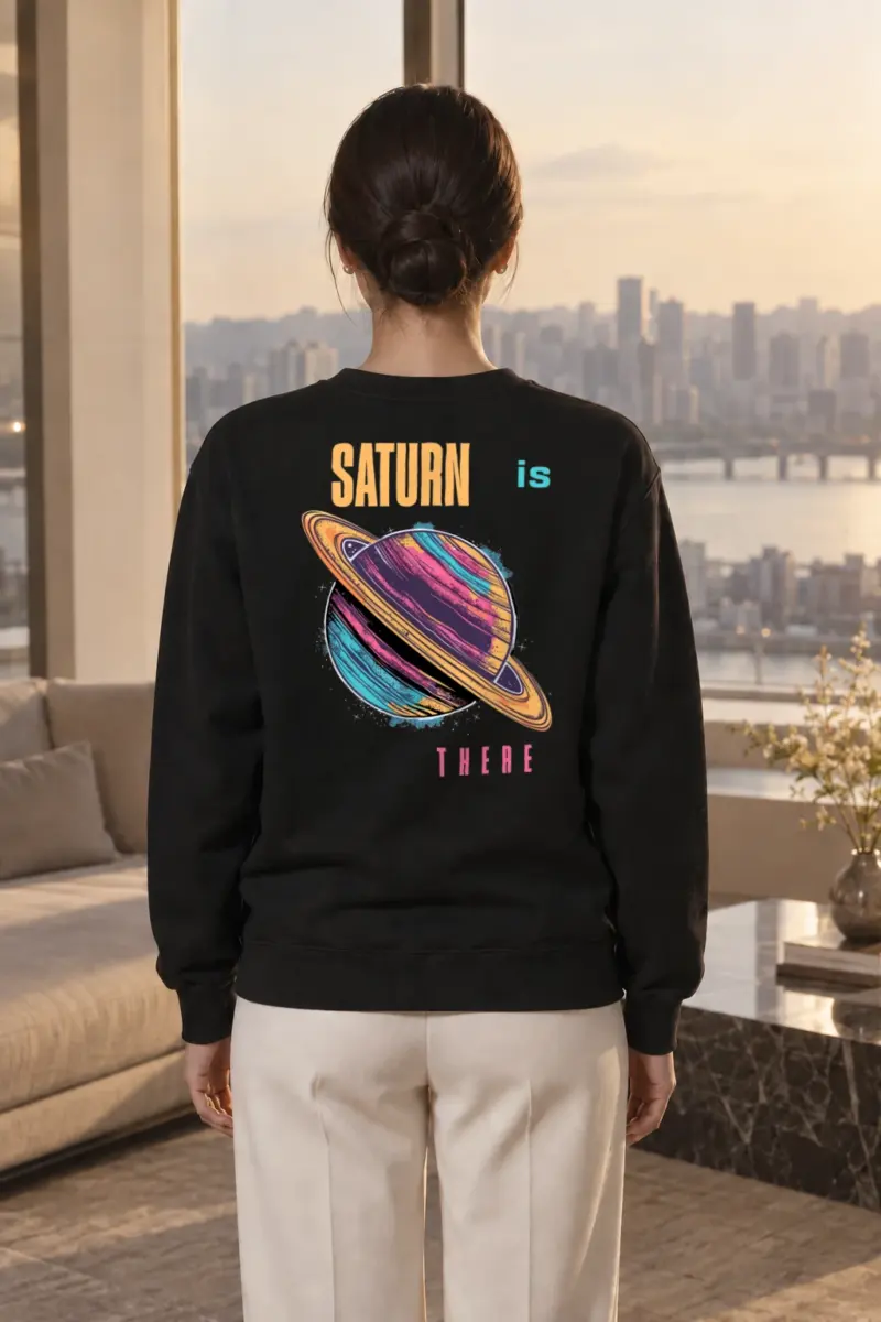 "Neon Ringed Orbit" Heavy Blend Unisex Crewneck Sweatshirt | Gildan 18000