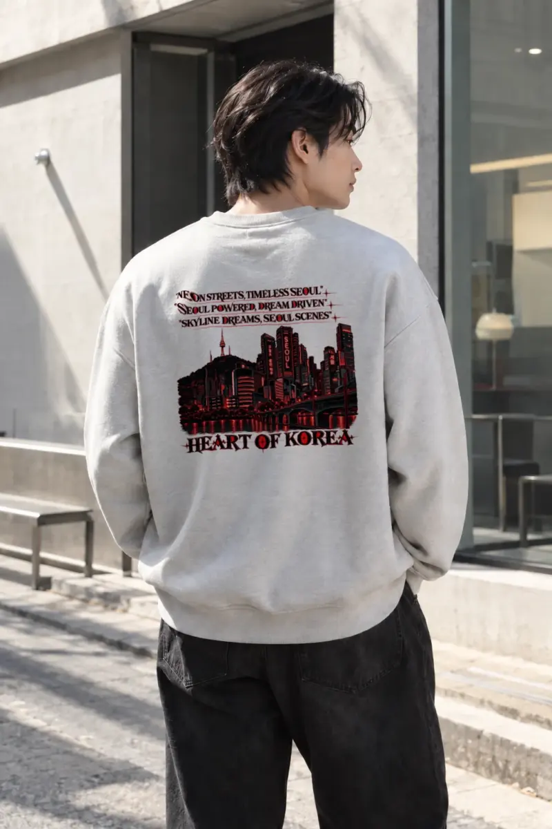 "Neon Streets Timeless Seoul" Heavy Blend Unisex Crewneck Sweatshirt | Gildan 18000