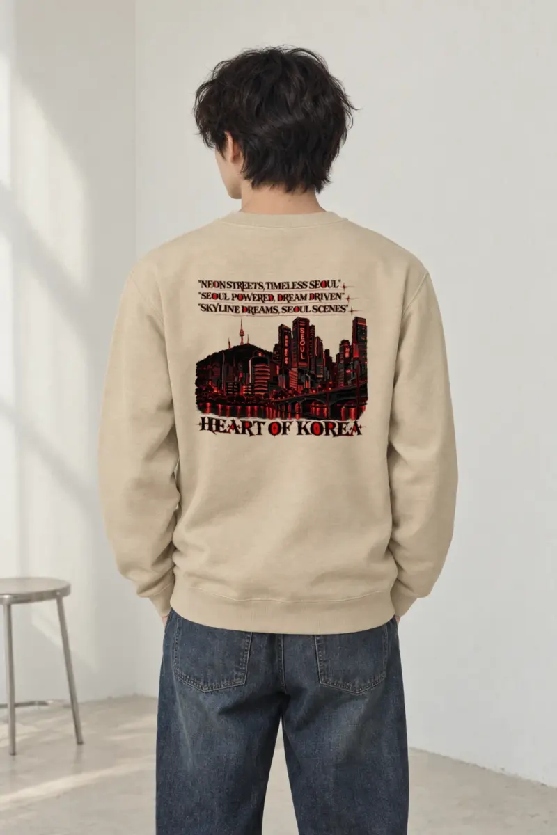 "Neon Streets Timeless Seoul" Heavy Blend Unisex Crewneck Sweatshirt