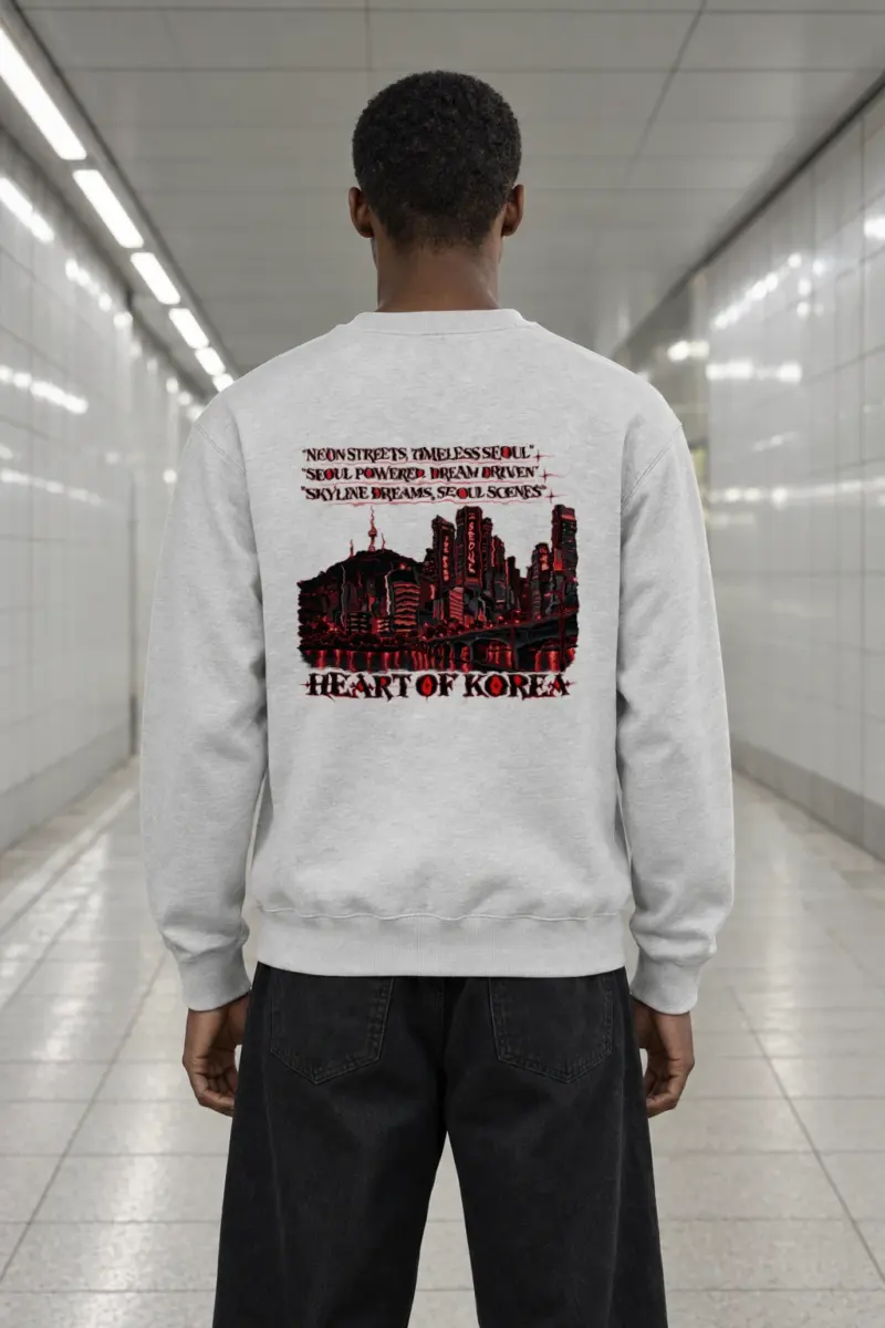 "Neon Streets Timeless Seoul" Heavy Blend Unisex Crewneck Sweatshirt | Gildan 18000
