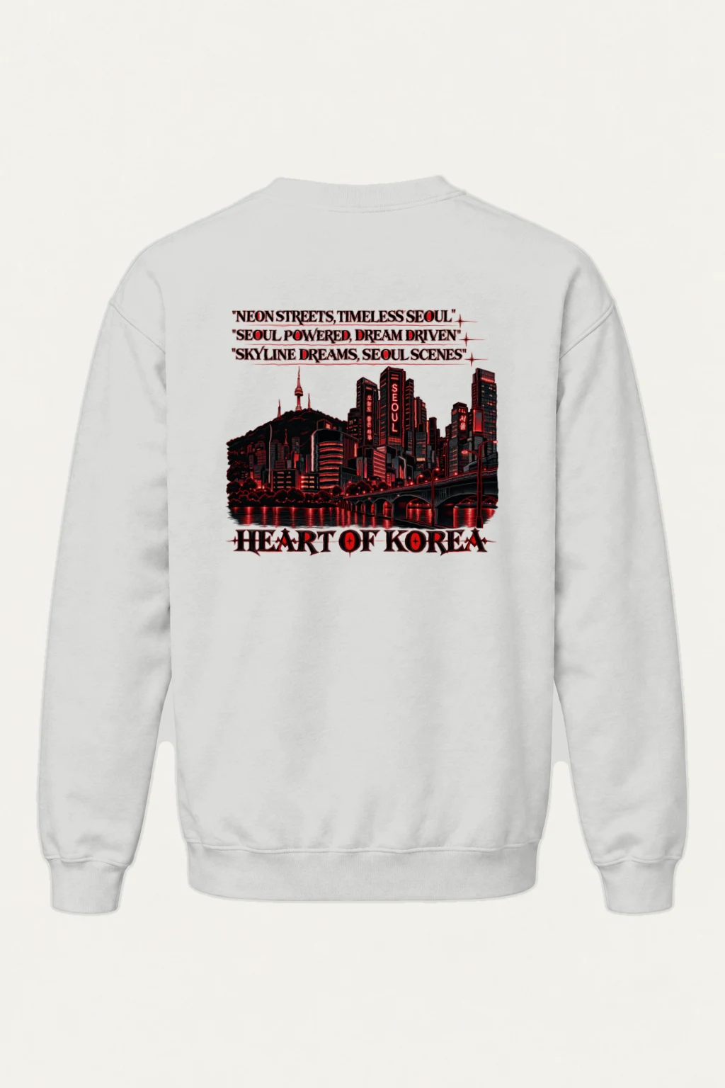 "Neon Streets Timeless Seoul" Heavy Blend Unisex Crewneck Sweatshirt | Gildan 18000
