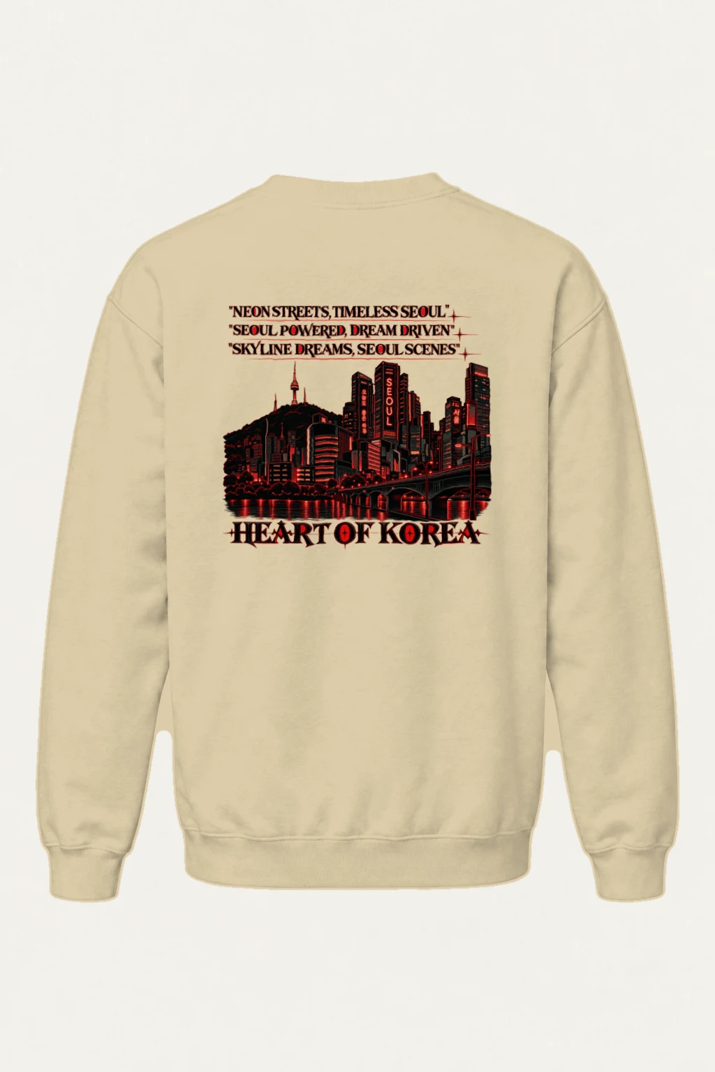 "Neon Streets Timeless Seoul" Heavy Blend Unisex Crewneck Sweatshirt | Gildan 18000