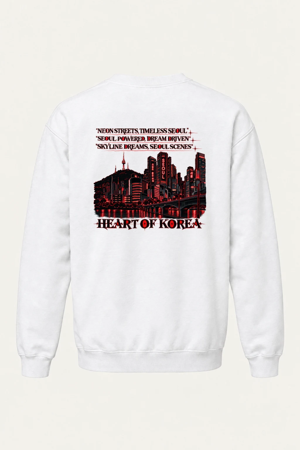 "Neon Streets Timeless Seoul" Heavy Blend Unisex Crewneck Sweatshirt | Gildan 18000