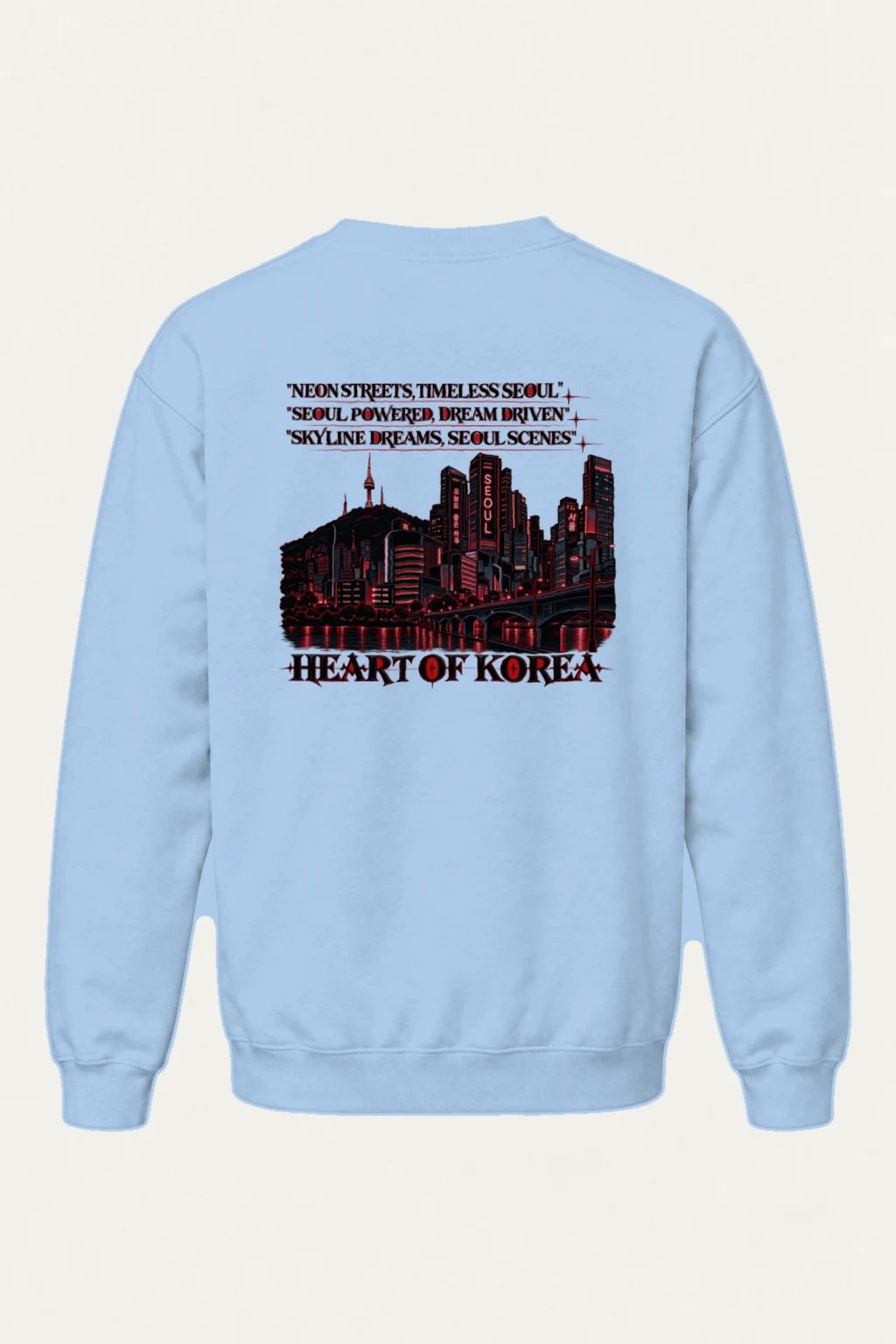 "Neon Streets Timeless Seoul" Heavy Blend Unisex Crewneck Sweatshirt | Gildan 18000