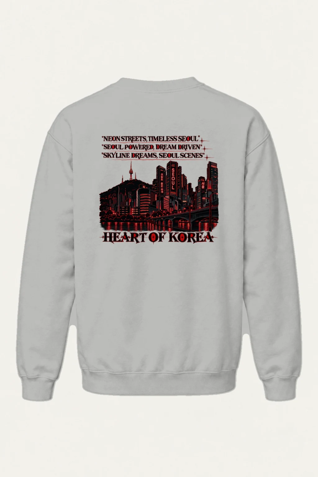 "Neon Streets Timeless Seoul" Heavy Blend Unisex Crewneck Sweatshirt | Gildan 18000